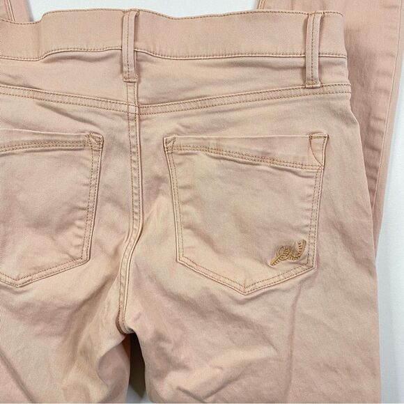 Express Leggings Women's 4S Pastel Pink Mid Rise Stretch Distressed Ripped Knee - Picture 9 of 10